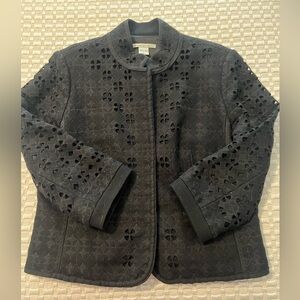 Peter Nygard embroidered cut out wool and viscose jacket. Size 14